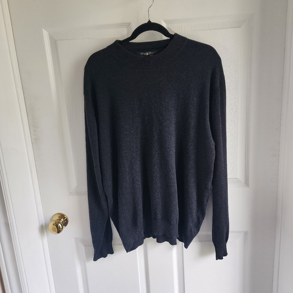 Pronto Uomo Modal Cotton Blend Mock Neck Mens Pullover XL Dark Gray